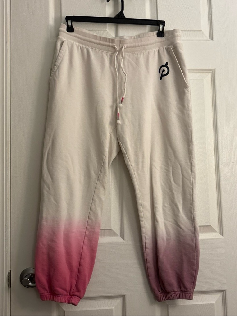 Peloton Women’s White-to-Pink Ombre Joggers Sweatpants Size Large